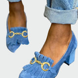 Adéla – Lodičky s Detaily Franjí a Zlatou Sponou