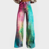 Sofia – Barevné Tie-Dye Džíny s Širokými Nohavicemi