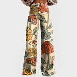 Adéla – Džíny s Širokými Nohavicemi a Retro Květinovým Vzorem