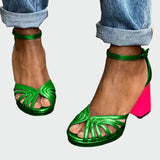 Adéla – Sandály s Dvoubarevným Podpatkem