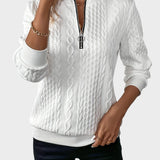 Amalie - Dámský svetr s kabelovým pletením na zip