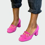 Adéla – Lodičky s Detaily Franjí a Zlatou Sponou