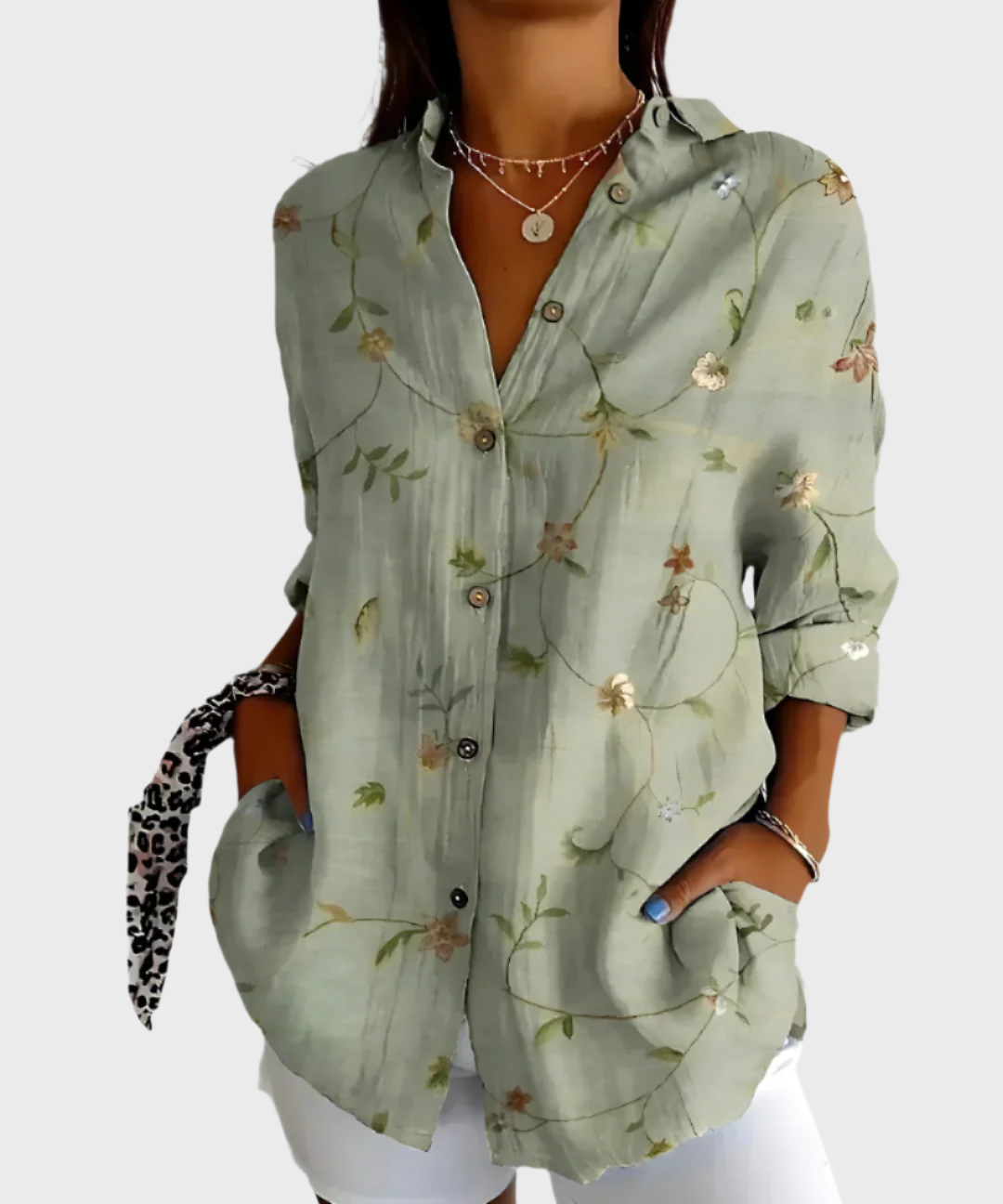 Adéla – Bavlněná Blůza s Květinovým Vzorem