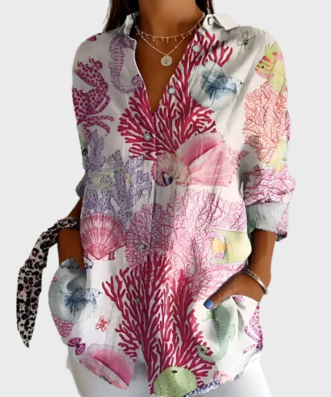 Adéla – Bavlněná Blůza s Květinovým Vzorem