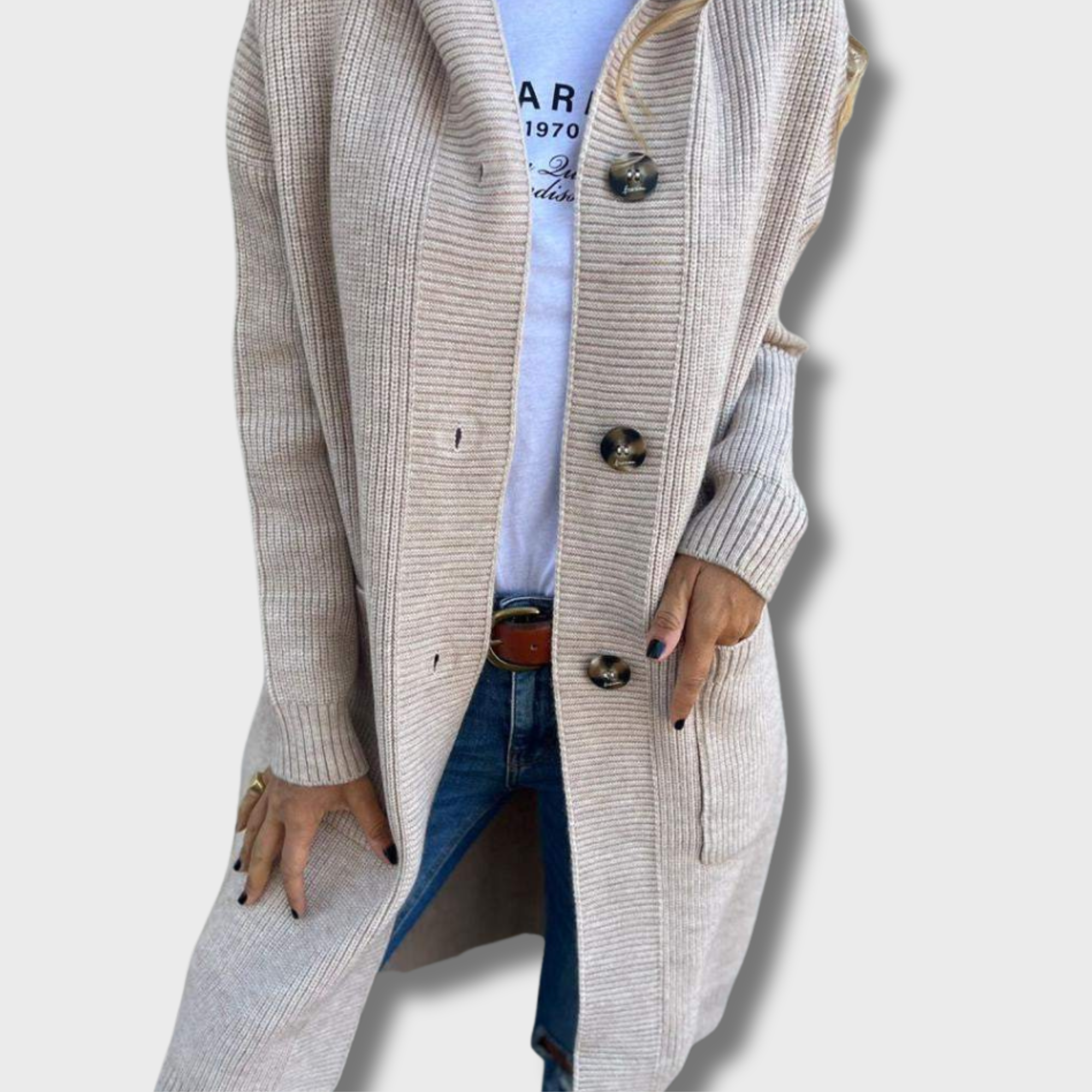 Olga – Elegantní Dlouhý Pletený Kardigan