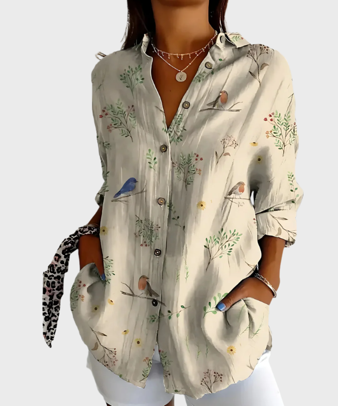 Adéla – Bavlněná Blůza s Květinovým Vzorem