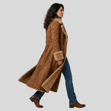 Isabella – Dlouhý Vintage Kabát S Umělou Kožešinou