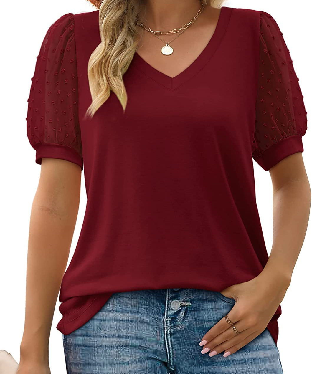 Sofie – Halenka s Průhlednými Rukávy a V Výstřihem