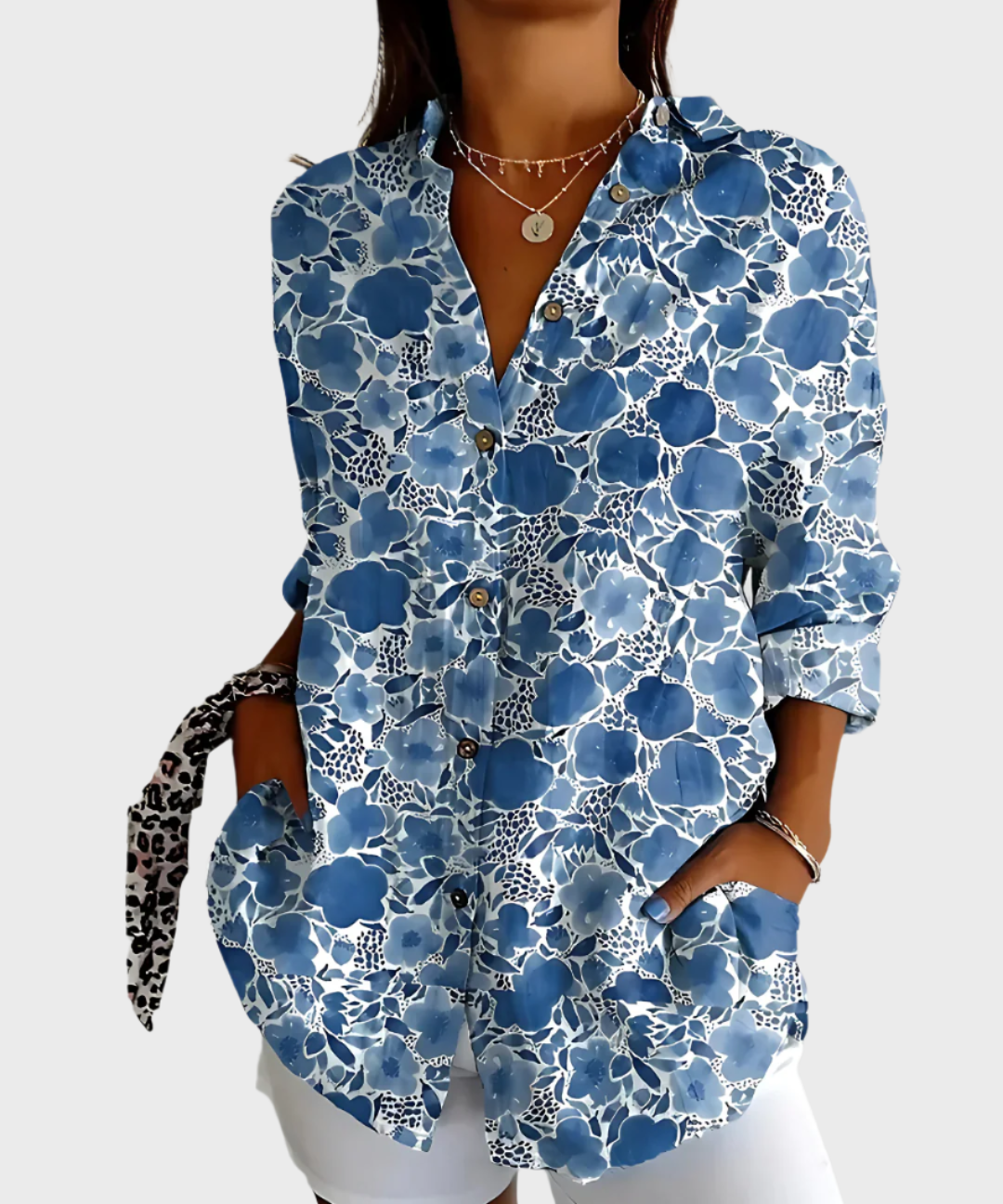 Adéla – Bavlněná Blůza s Květinovým Vzorem