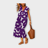 Adéla – Dlouhé Šaty s Uměleckým Vzorem