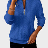 Amalie - Dámský svetr s kabelovým pletením na zip