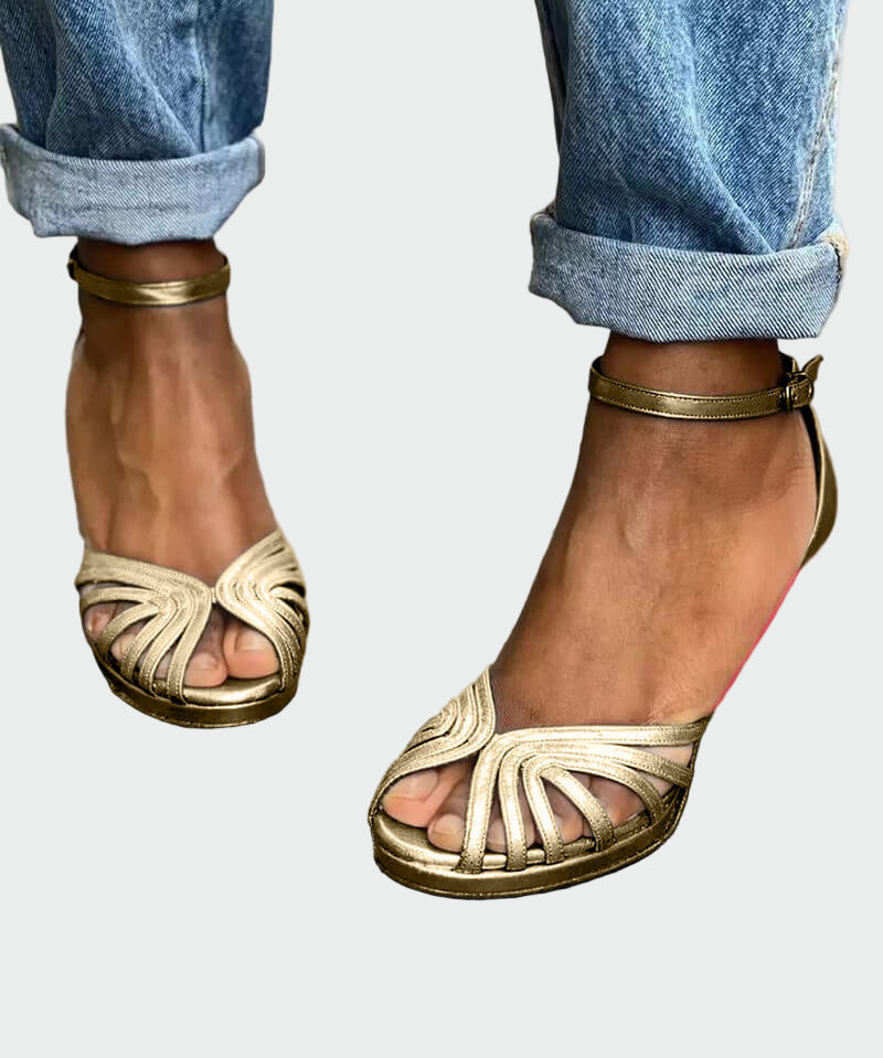 Adéla – Sandály s Dvoubarevným Podpatkem