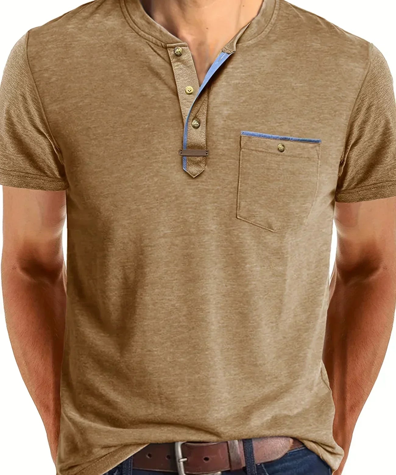 Tomáš – Měkké Základní Tričko s Kapsou na Prsou pro Muže