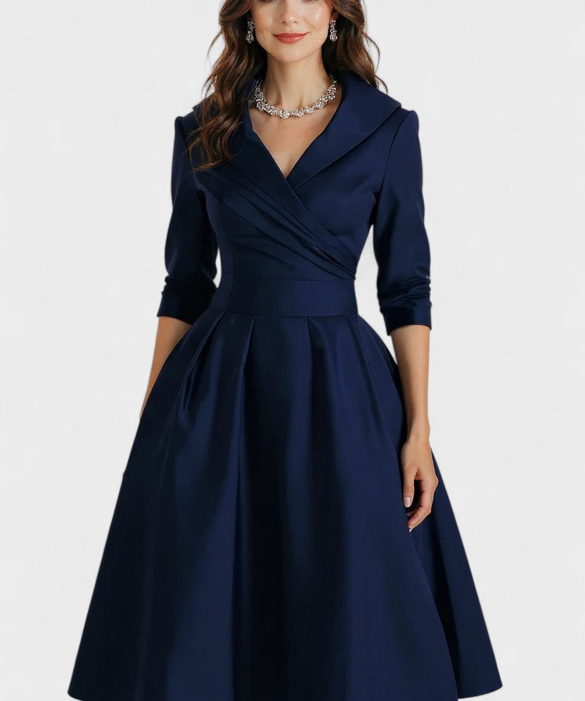 Lina – Saténové Midi Šaty