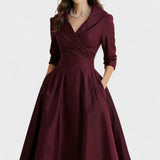 Lina – Saténové Midi Šaty