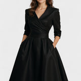 Lina – Saténové Midi Šaty