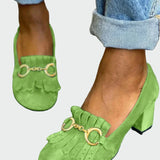 Adéla – Lodičky s Detaily Franjí a Zlatou Sponou