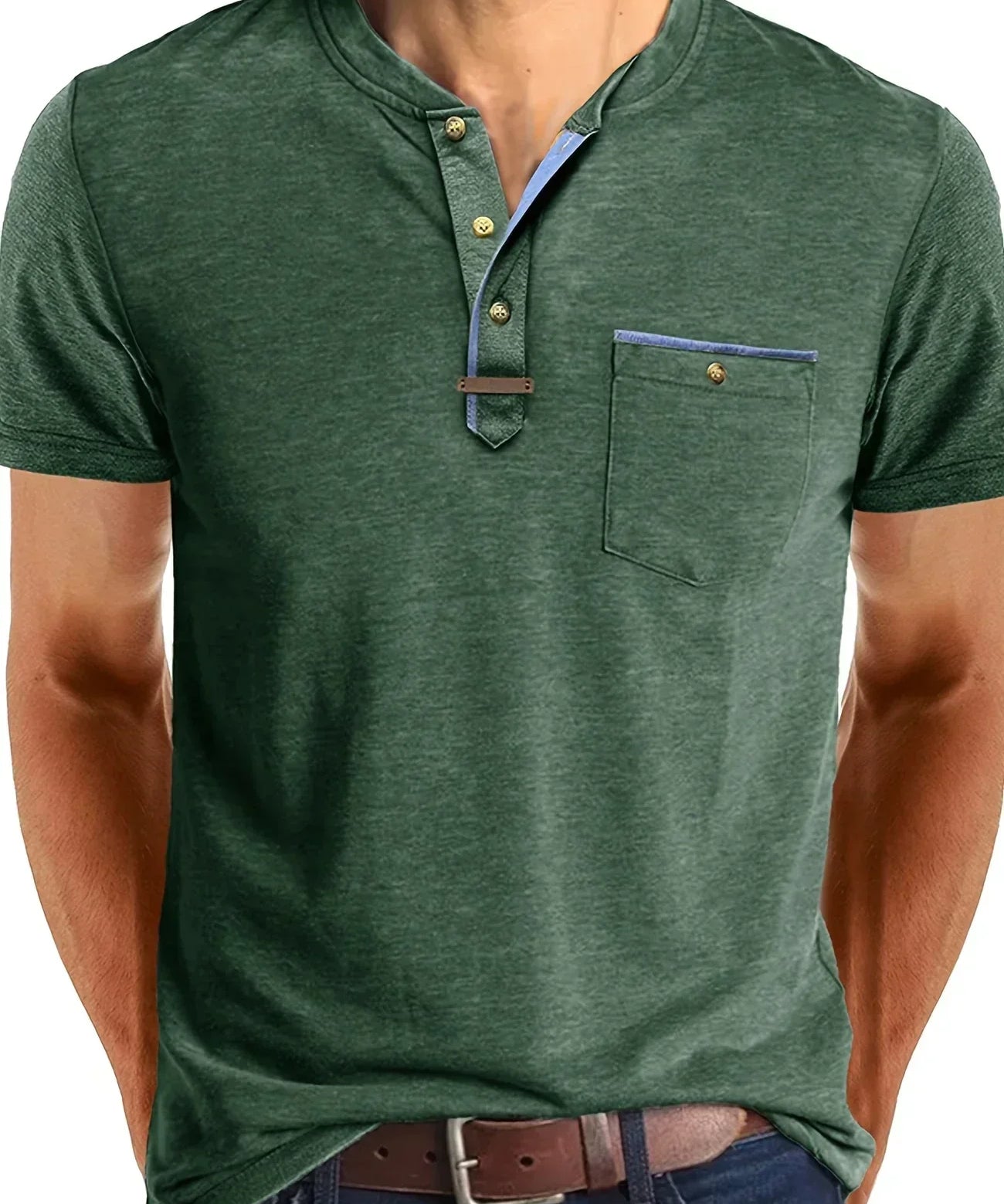 Tomáš – Měkké Základní Tričko s Kapsou na Prsou pro Muže