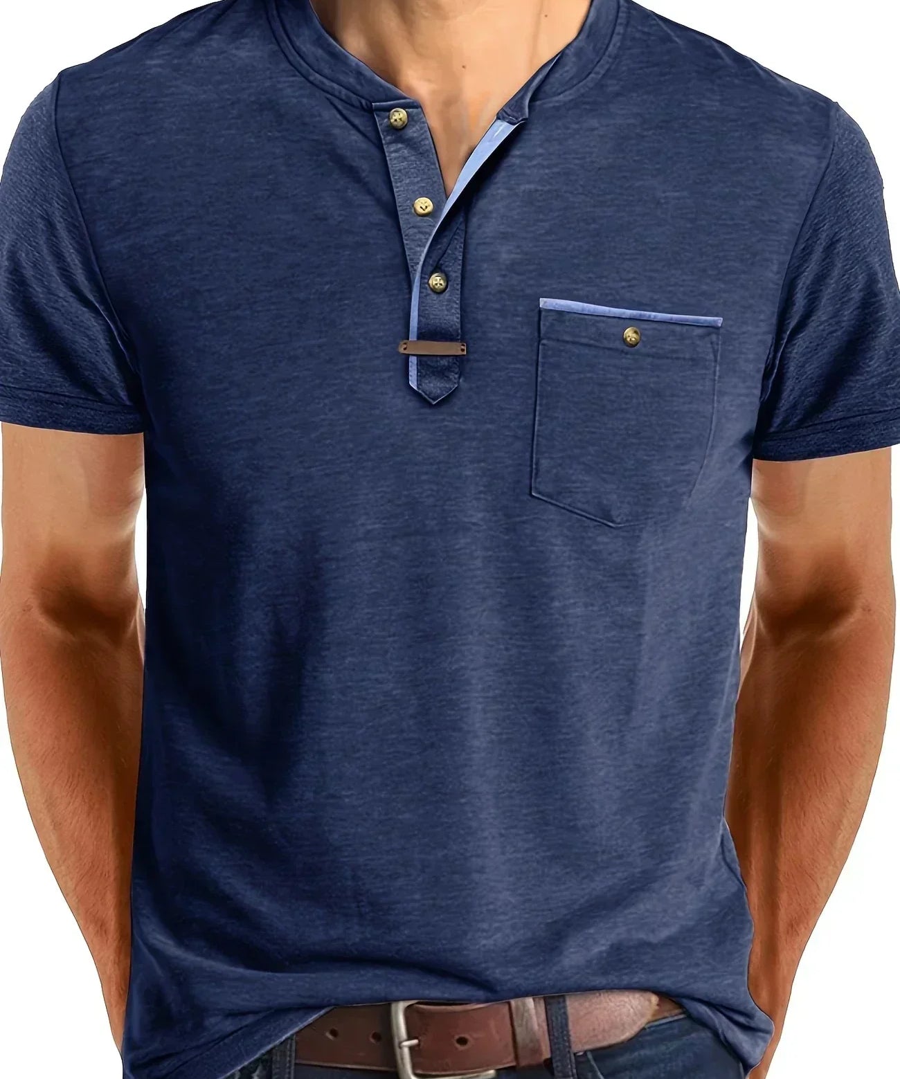 Tomáš – Měkké Základní Tričko s Kapsou na Prsou pro Muže