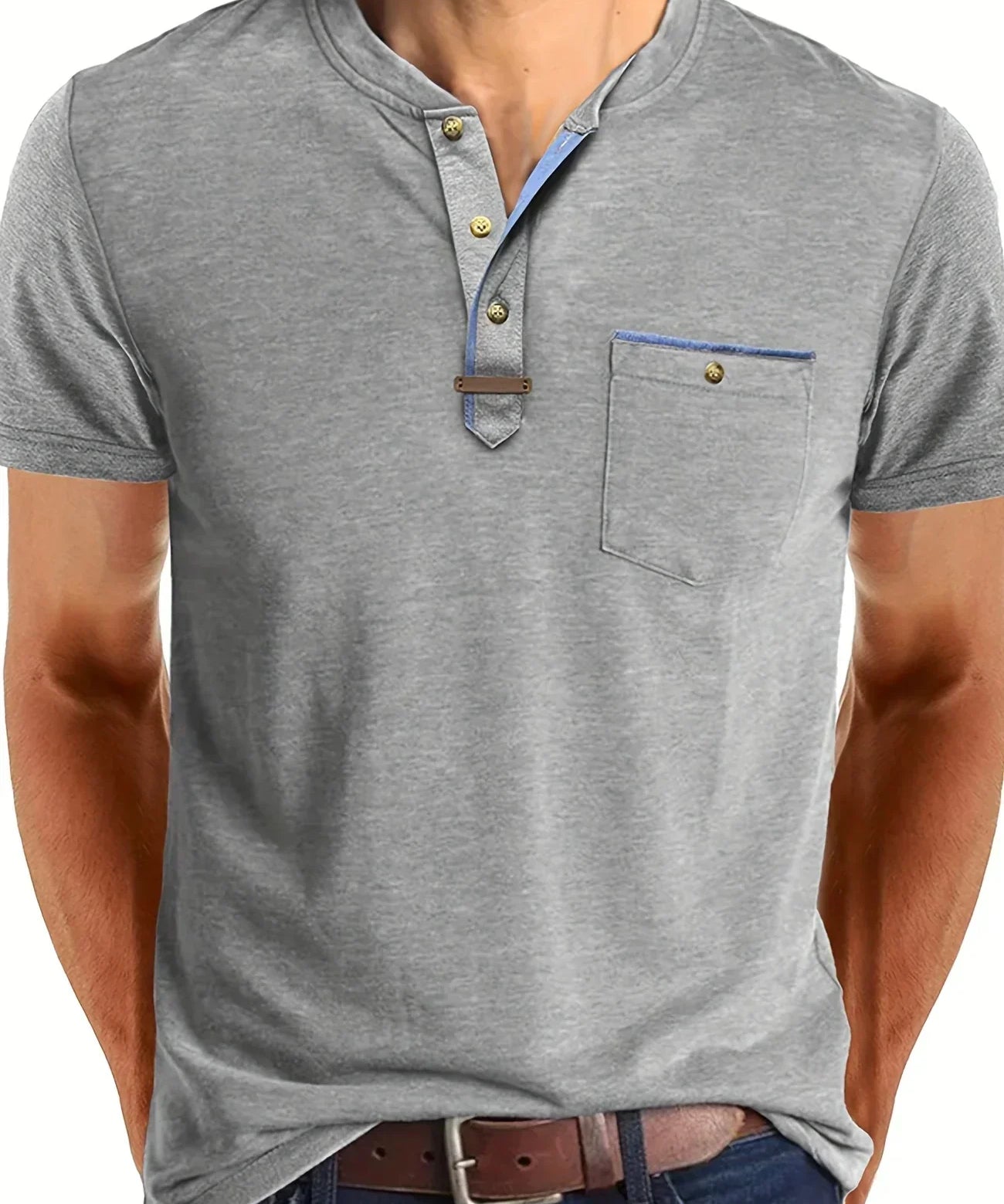 Tomáš – Měkké Základní Tričko s Kapsou na Prsou pro Muže