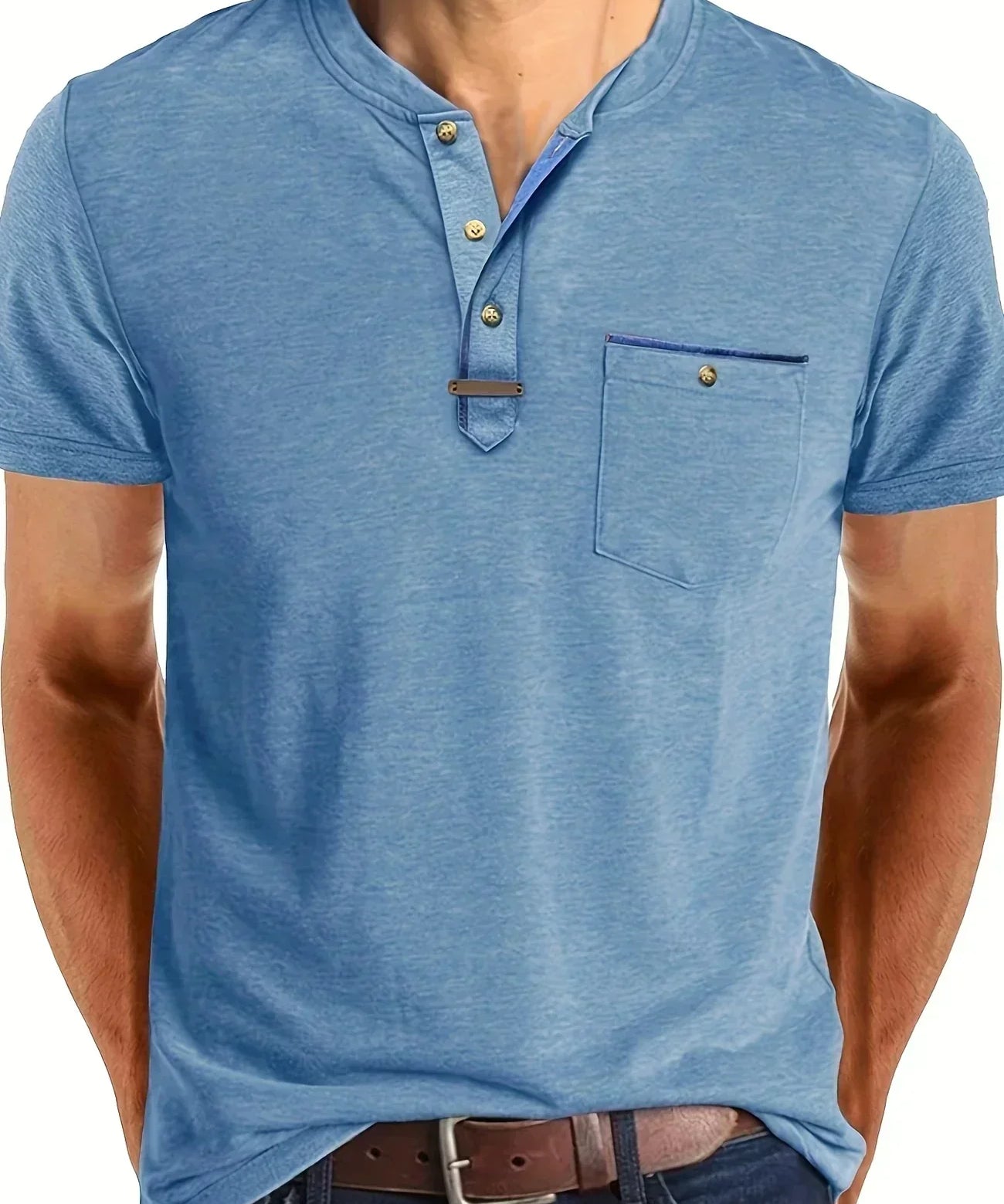 Tomáš – Měkké Základní Tričko s Kapsou na Prsou pro Muže