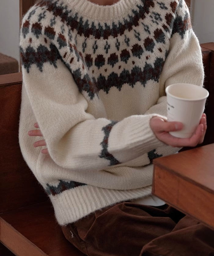 Tomáš – Vintage Kulatý Svetr pro Muže