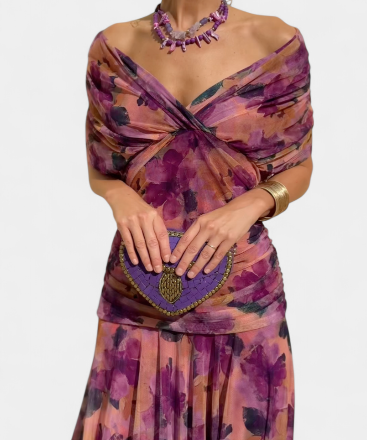 Amarra – Elegantní Dlouhé Šifonové Šaty S Drapováním