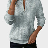 Amalie - Dámský svetr s kabelovým pletením na zip