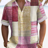 Marek – Lehké Patchwork Pánské Krátké Rukávy