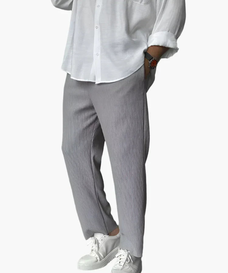 Tomáš – Pánské Relax Fit Plisované Kalhoty – Elegantní a Pohodlný Každodenní a Business Styl