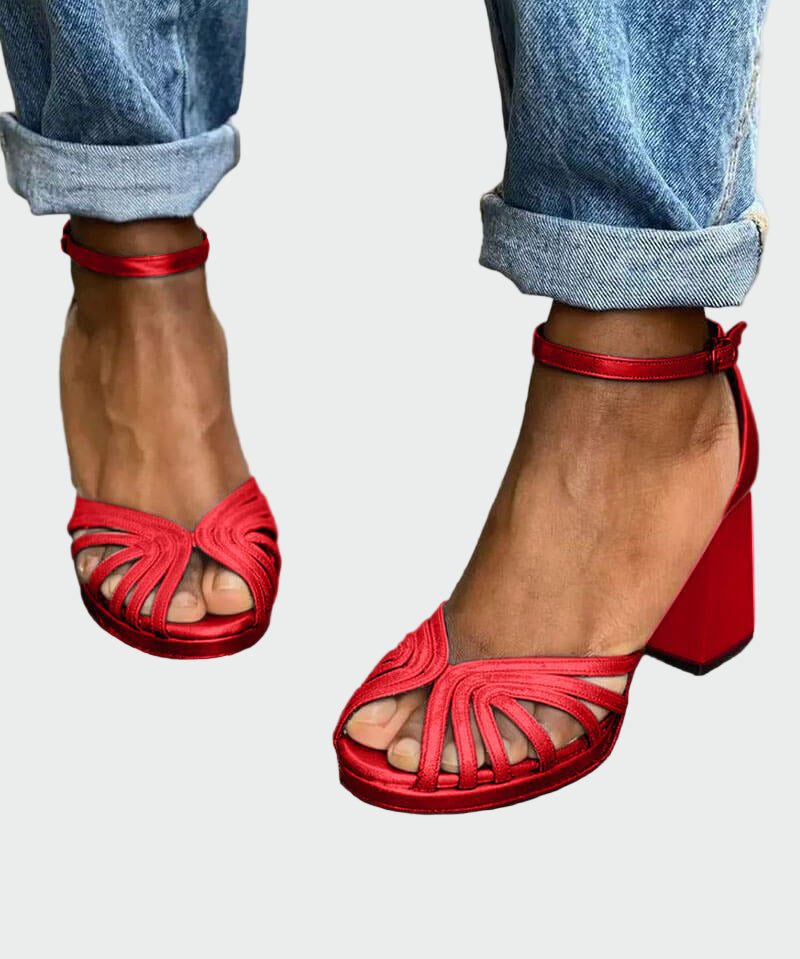 Adéla – Sandály s Dvoubarevným Podpatkem