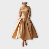 Adéla – Midi Šaty s Rafinovanou Minimalistickou Estetikou