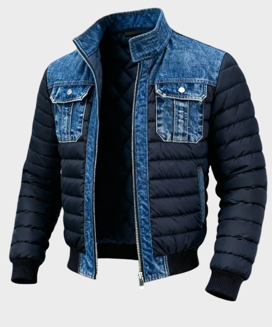 Jake - Hybridní denimová prošívaná bunda pro městský styl