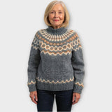 Adéla – Pletený Svetr s Vzorem na Límci